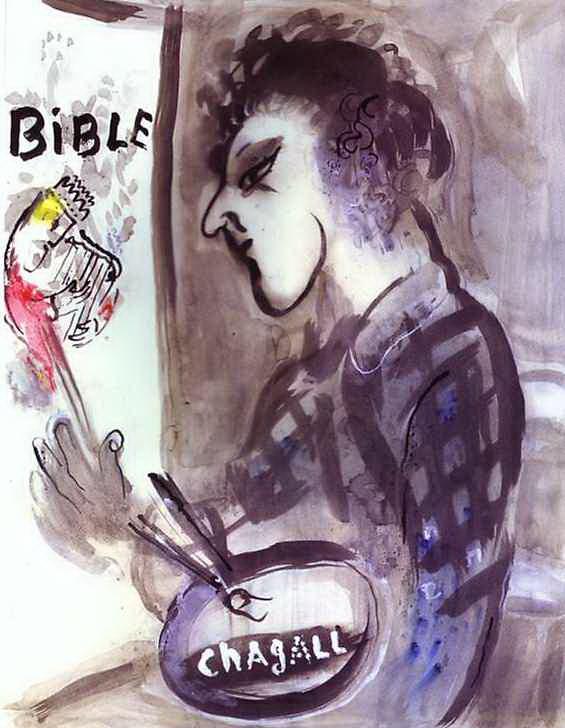 Autorretrato con paleta contemporáneo Marc Chagall Pintura al óleo